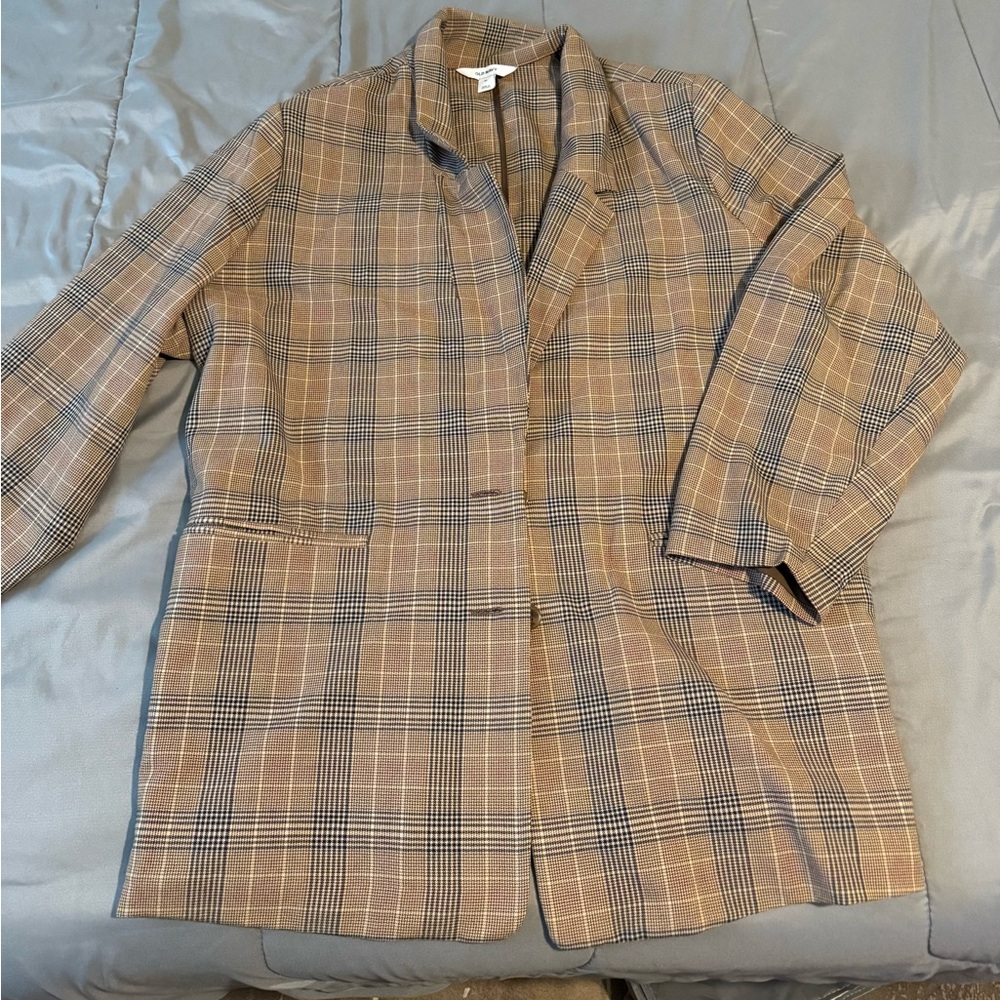 Old Navy Plaid Blazer - Brown and Black